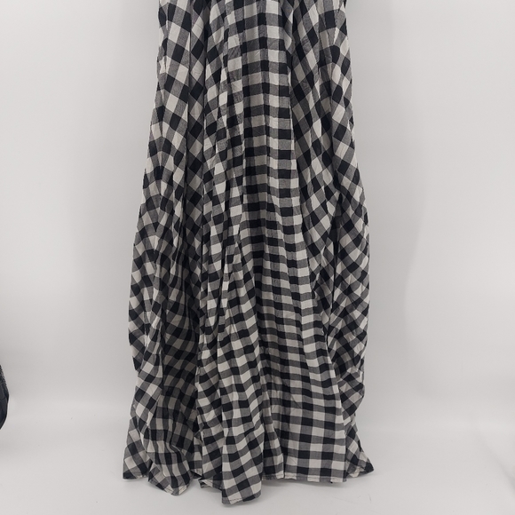 JCrew Beachwear Button-up ruffle long dress in gingham XS Gray Black 100% Cotton - Picture 9 of 9